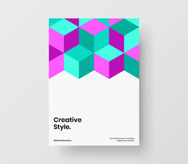 Original geometric pattern corporate brochure template. Unique cover A4 design vector layout.