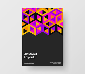 Modern geometric pattern company identity template. Isolated book cover A4 design vector illustration.