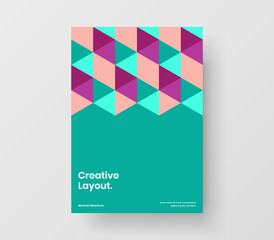 Creative handbill A4 vector design illustration. Isolated geometric hexagons corporate identity concept.