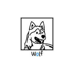 vector illustration of cute wolf concept