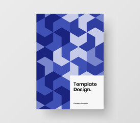 Multicolored mosaic tiles presentation concept. Amazing pamphlet A4 design vector template.