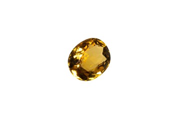 Natural mali garnet gemstone isolated on white background