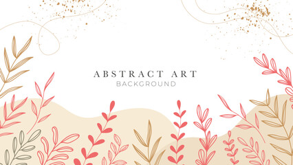 Abstract art background leaf wallpaper design
