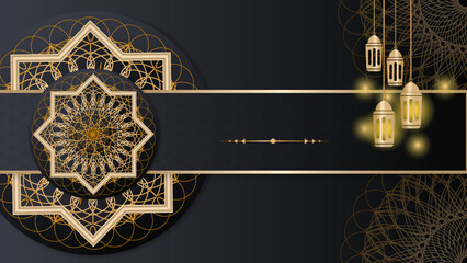 Elegant black and gold ramadan background design