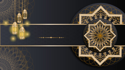 Elegant black and gold ramadan background design