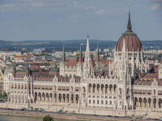 Die Stadt Budapest an der Donau in Ungarn