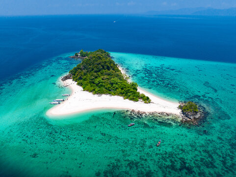 Aerial view of Koh Khai Tarutao national park, Satun, Thailand