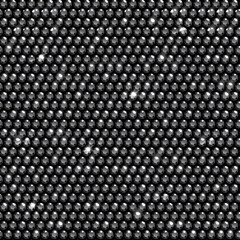 Seamless shiny black rhinestone surface background - bedazzled sparkling fabric texture vector illustration.Glittering backdrop decorated with gemstones - obrazy, fototapety, plakaty