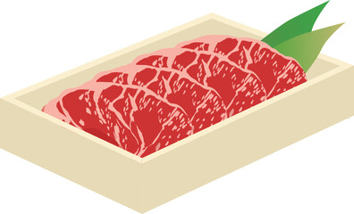 桐箱に入った牛肉