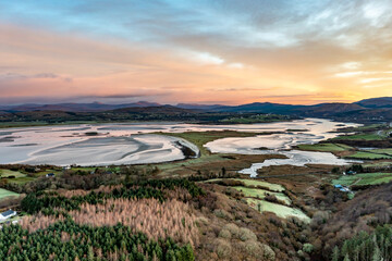 Aerial view of Gweebarra Bay in Donegal - Ireland.