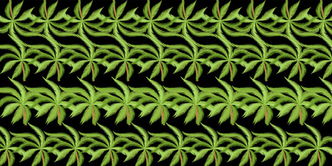 Vector seamless beautiful pattern flower and leaves flat background