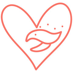 Hand drawn Heart Outline Stroke