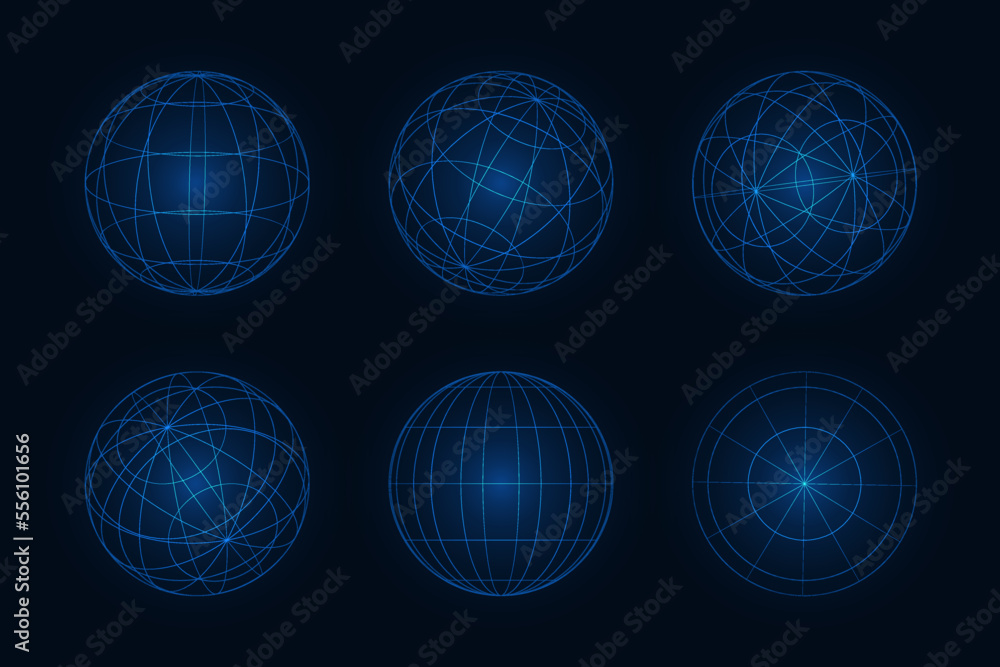 Poster geometric shape of sphere 3d design in technology style. abstract circle vector illustration.