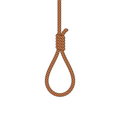 Hangman or hangwoman noose knot. hangman noose rope vector.