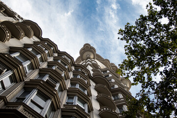 modern building seen from below in buenos aires, argentina