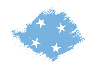 Federated states of micronesia flag with abstract paint brush texture effect on white background