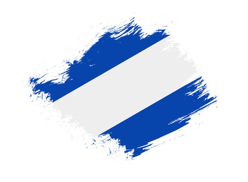 El salvador flag with abstract paint brush texture effect on white background