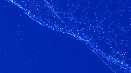Abstract digital connection dots. Technology background. Network connection structure. 3d rendering. widescreen