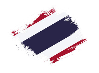 Thailand flag with abstract paint brush texture effect on white background