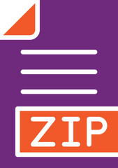 Fototapeta premium ZIP Vector Icon Design Illustration