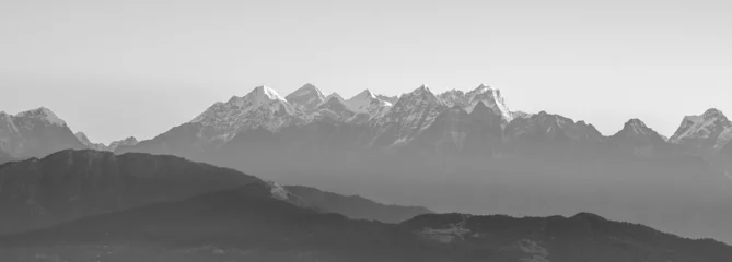 Schapenvacht deken met patroon Cho Oyu Uitzicht op de Everest-bergketen vanuit Pattale. Nepal