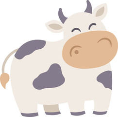 Cow or bull farm animal isolated on white vector illustration
