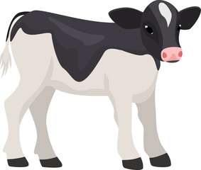 Cow or bull farm animal isolated on white vector illustration