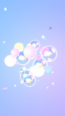 3d rendered cartoon glowing stars and bubbles.