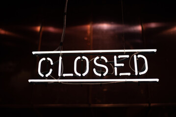 closed neon sign