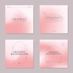 Set of minimalistic soft gradient background templates. elegant soft blur texture in pastel warm colors. Vector design for covers, posters, flyers, presentations, cards, banners, advertisement.