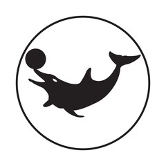 dolphin playing ball icon
