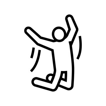 recommend clip art: jump man people line icon vector. jump man people sign. isolated contour symbol black illustration