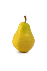 Yellow pear on isolated white background.