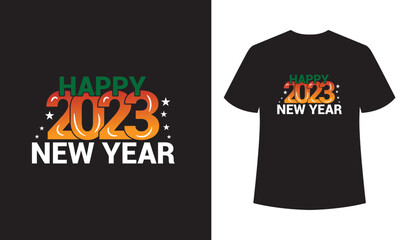 Happy New Year t shirt design. Happy New Year 2022 t shirt designs.New year celebration t shirt design for print.lettering and decoration elements