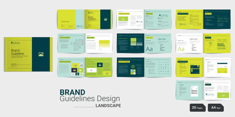Fototapeta na wymiar Minimalist Brand Identity Guidelines Landscape Brand Guideline Template Brand Guidelines Brand Manual Branding guideline