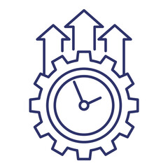 efficiency growth icon on white, line