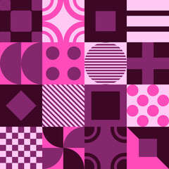 Fototapeta premium Geometric vector pattern design in Bauhaus styles, background design, for web design, business card, invitation card, poster, landing page, book cover design. 