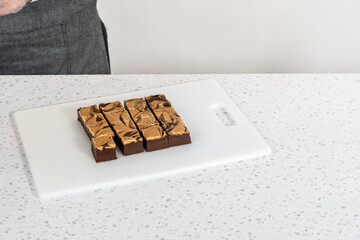Chocolate fudge with peanut butter swirl