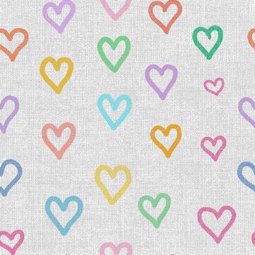 seamless heart pattern background fabric design print wrapping paper digital illustration texture wallpaper watercolor paint