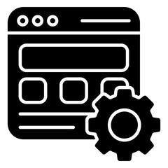 Glyph design icon of web design 