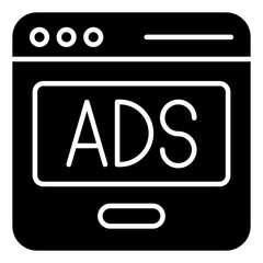An icon design of web ads