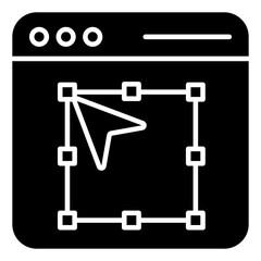 Glyph design icon of selection tool 