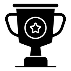 Solid design icon of trophy cup