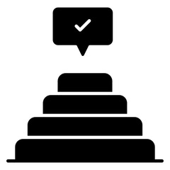 Filled design icon of verified chat