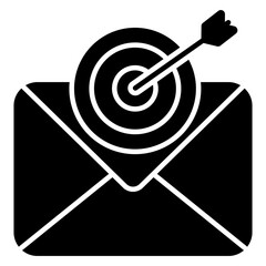 Conceptual solid design icon of mail target 
