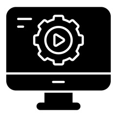 Editable design icon of video setting