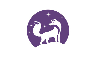 Creative fox Animal Modern Simple Design Concept logo set.