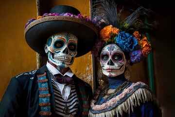 Mexico's Dia de los Muertos ('Day of the Dead') festival - obrazy, fototapety, plakaty