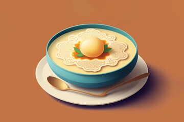 Matzo Ball Soup Flat Design Hanukkah Icon stock illustration - obrazy, fototapety, plakaty