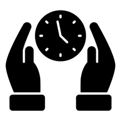 Vector design of time management, clock inside gear